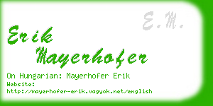 erik mayerhofer business card